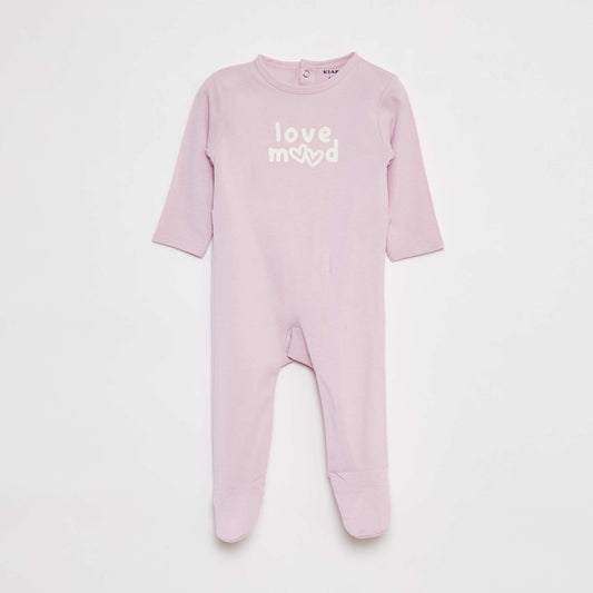 Pyjama dors bien léger avec pieds ROSE