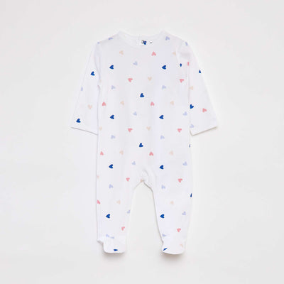 Pyjama dors bien avec pieds à motifs BLANC