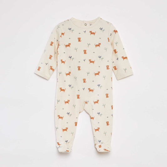 Pyjama dors bien avec pieds à motifs BLANC