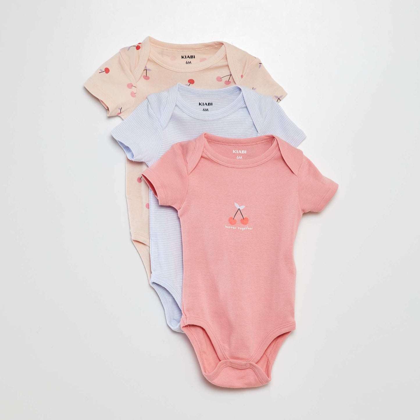 Bodies imprimés en coton - lot de 3 ROSE