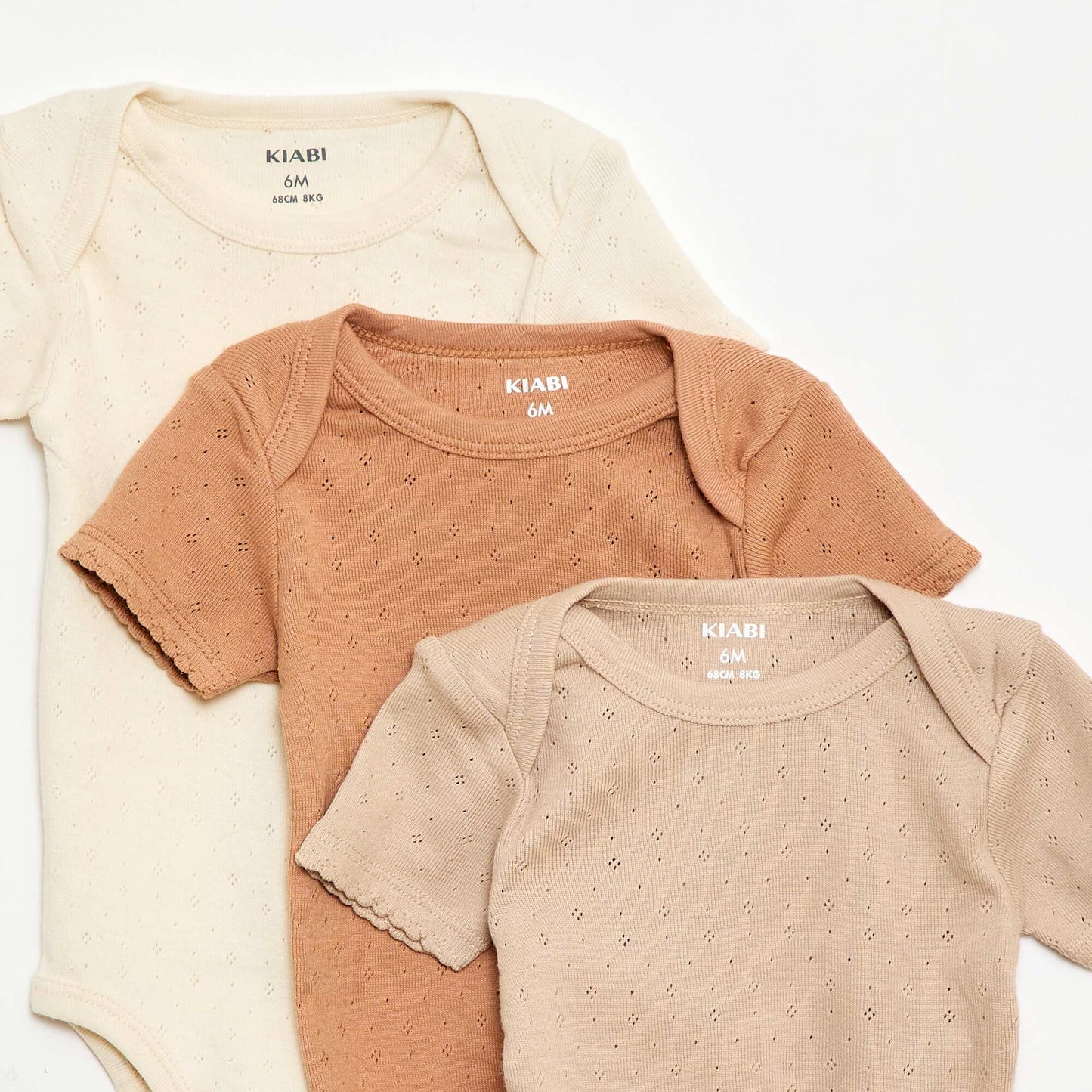 Bodies évolutif en maille unie - Lot de 3 BEIGE