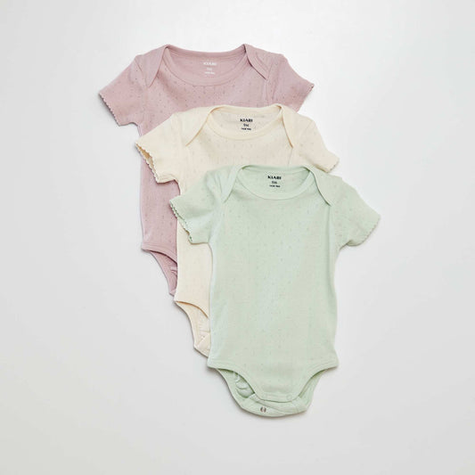 Bodies en maille unie - Lot de 3 VIOLET