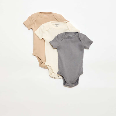 Bodies évolutif en maille unie - Lot de 3 BEIGE