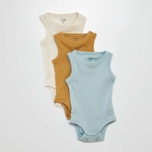 Lot de 3 bodies à bretelles unis BEIGE