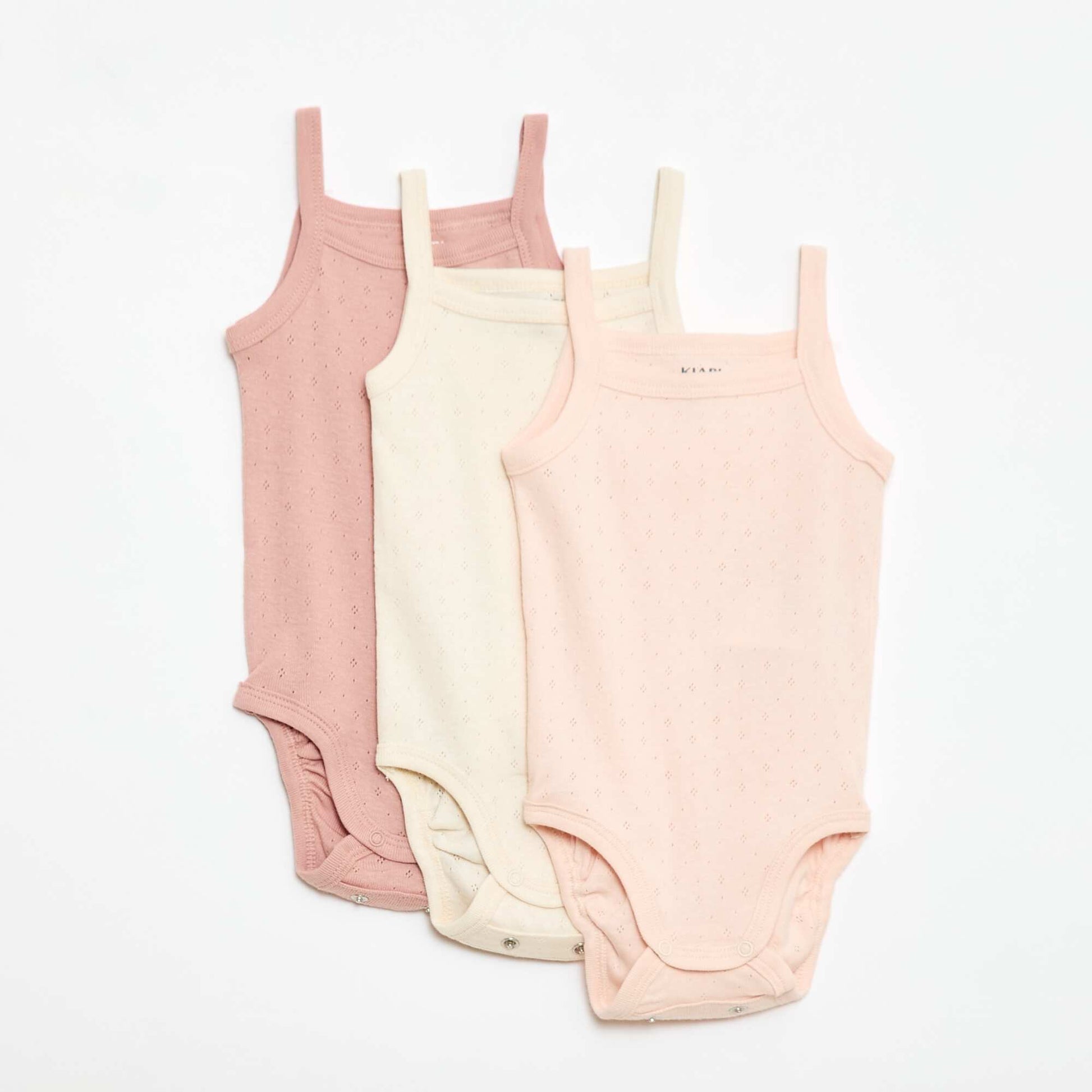 Bodies évolutifs à brettelles - lot de 3 ROSE