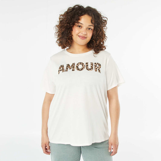 T-shirt à manches courtes avec imprimé BLANC