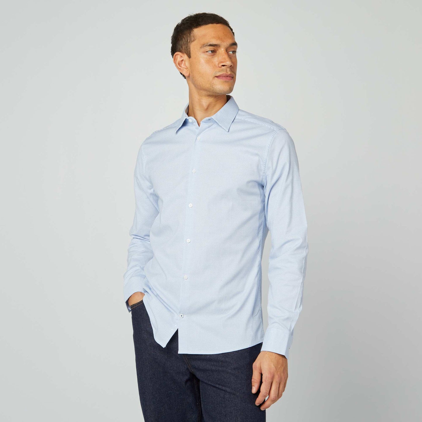 Chemise Dobby coupe slim BLANC