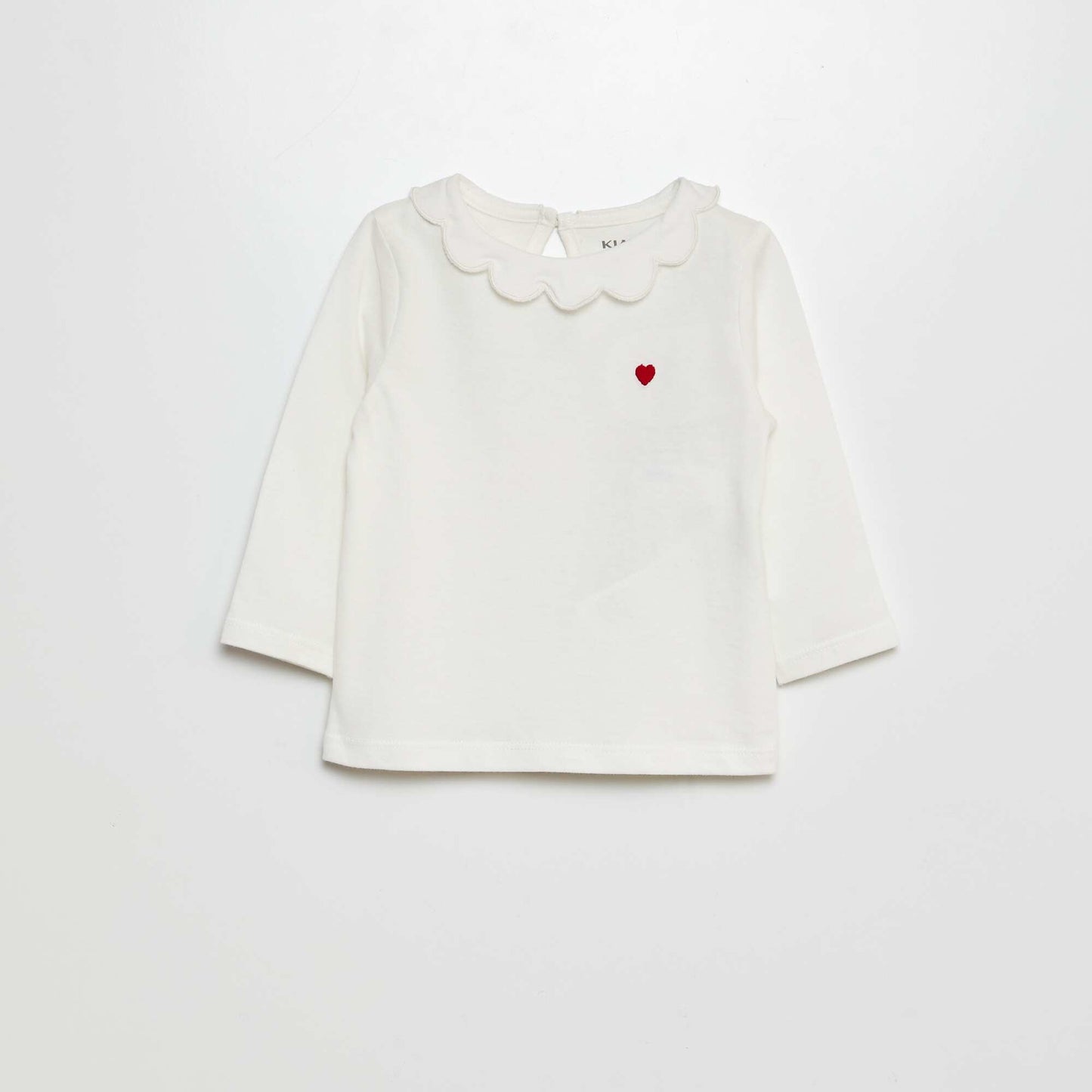 T-shirt avec collerette Blanc