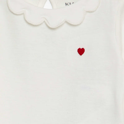 T-shirt avec collerette Blanc