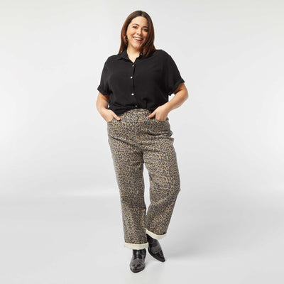 Chemisier en lin mélangé NOIR