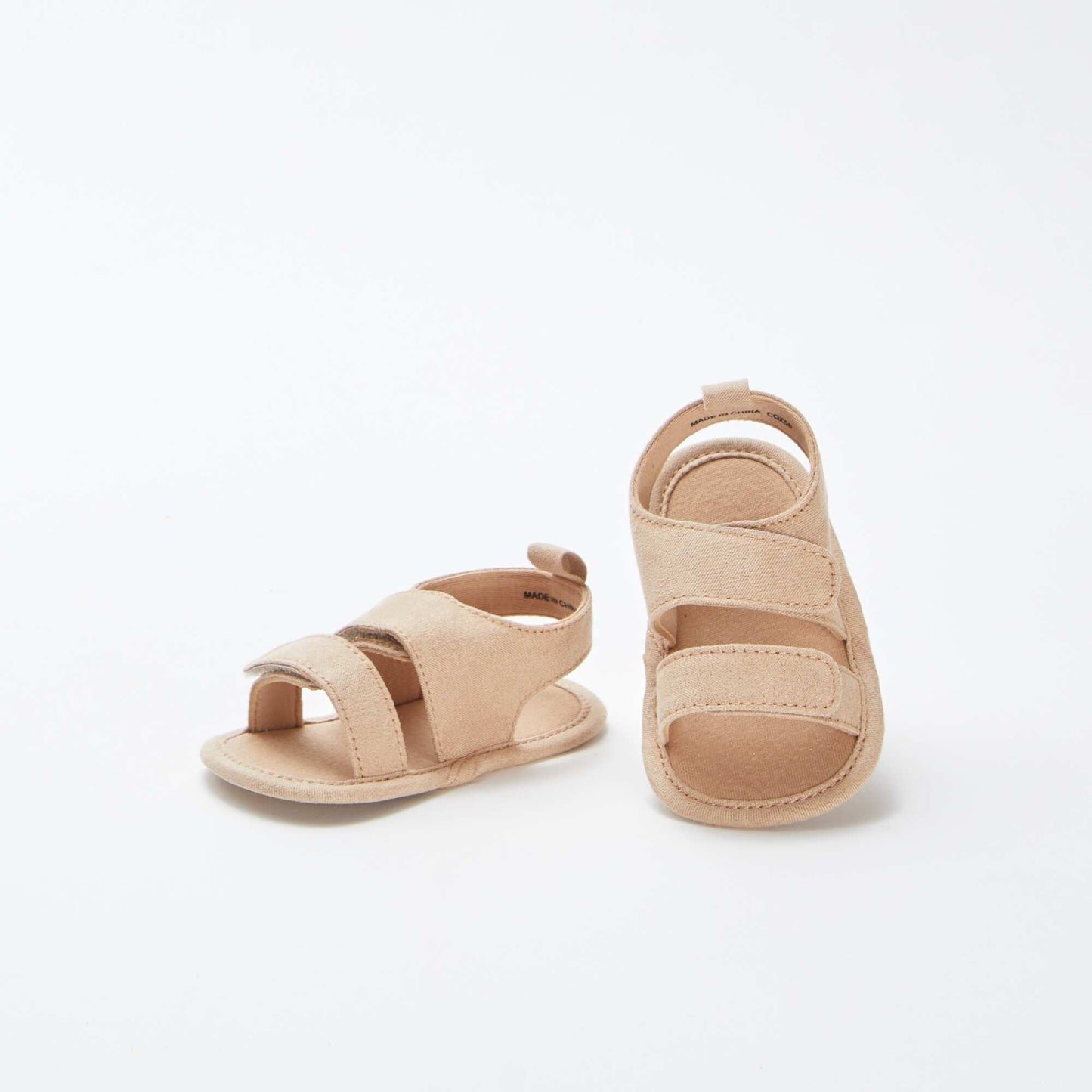 Sandales en toile à scratchs BEIGE