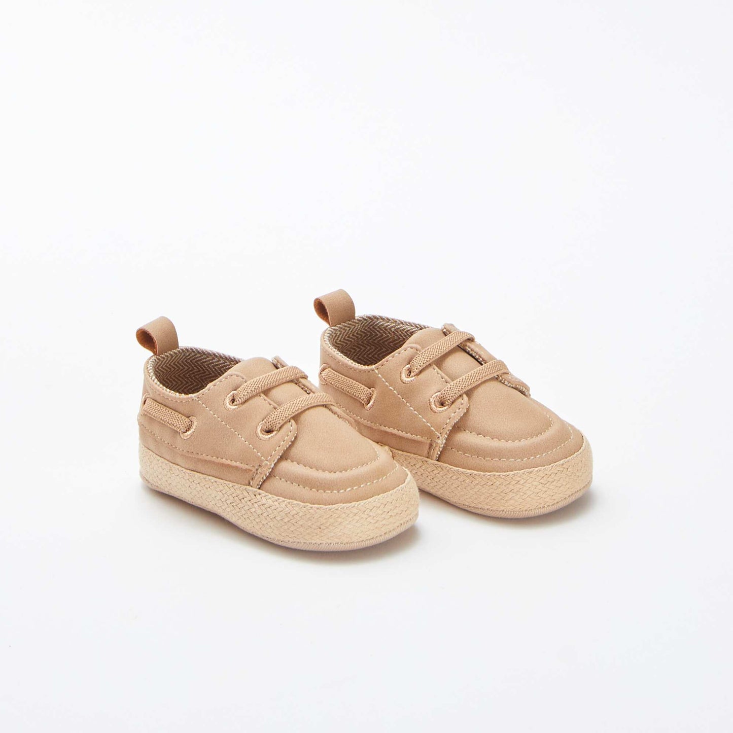 Chaussures bateau à lacets élastiqués BEIGE