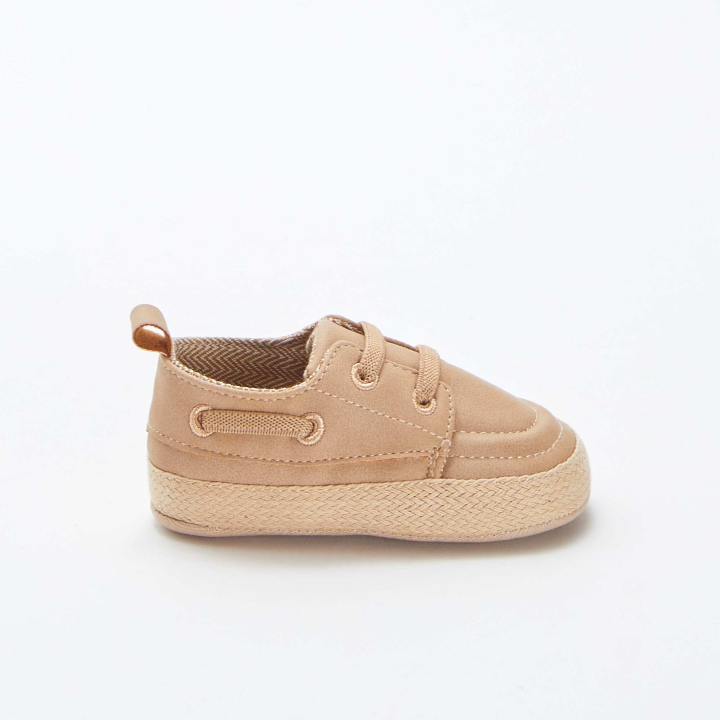 Chaussures bateau à lacets élastiqués BEIGE