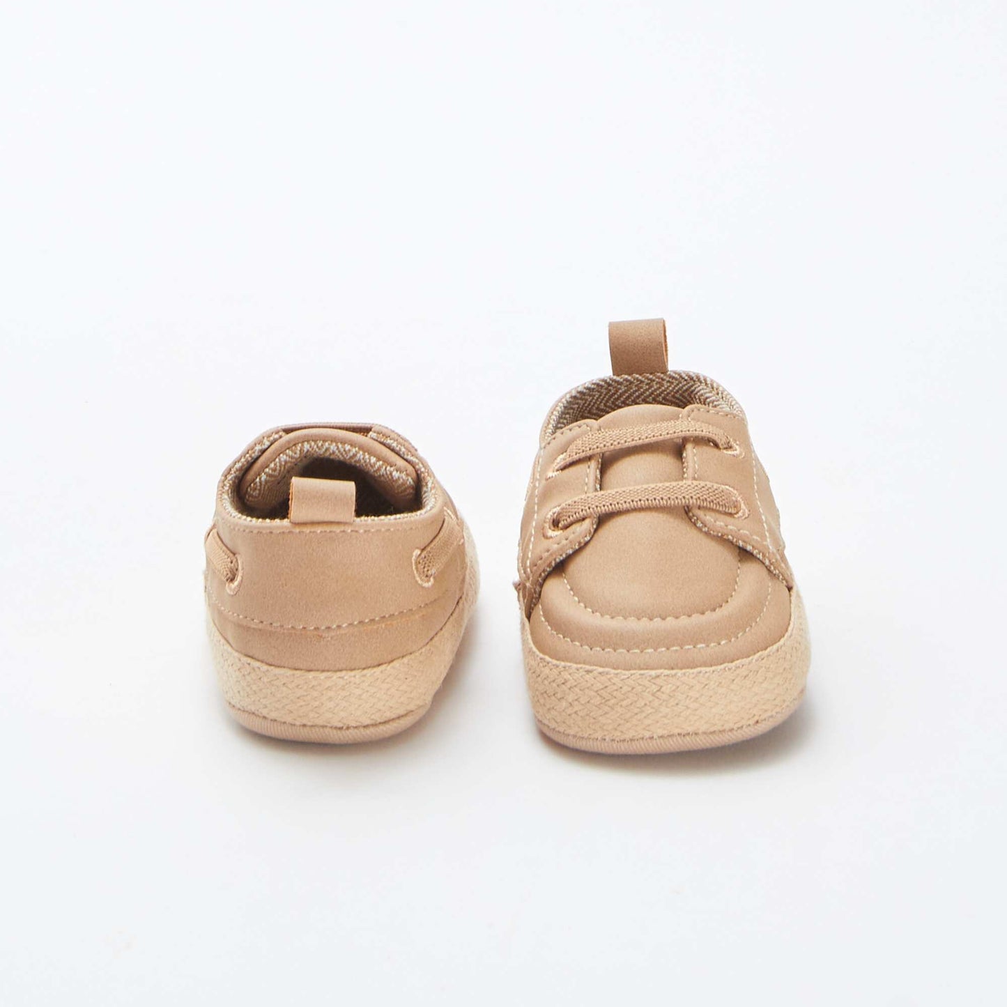 Chaussures bateau à lacets élastiqués BEIGE