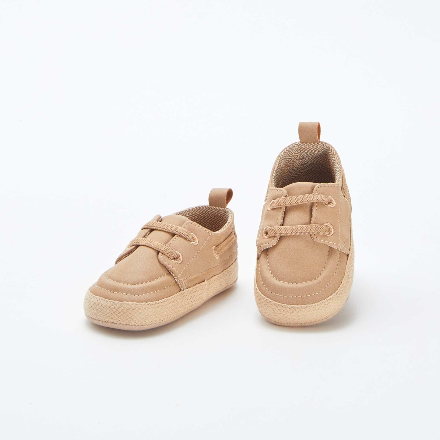 Chaussures bateau à lacets élastiqués BEIGE