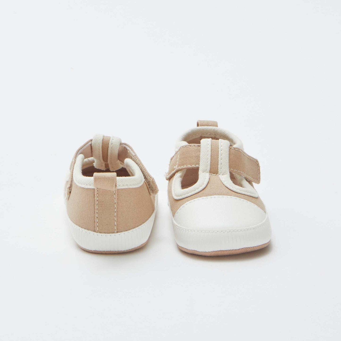 Chaussons esprit baskets en toile BEIGE