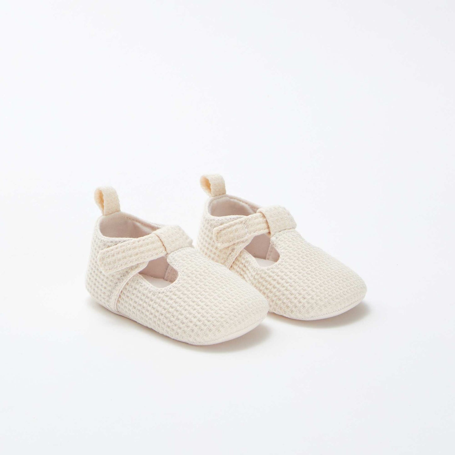 Chaussons semi-ouverts en gaze de coton BEIGE