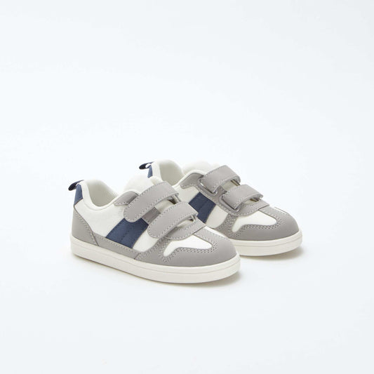 Baskets basses tricolores GRIS/BLANC