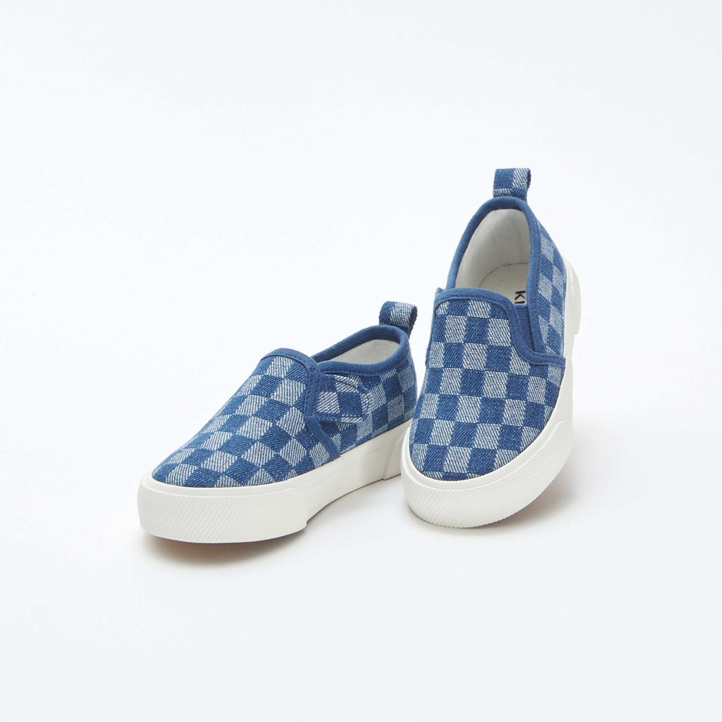 Baskets slip-on à carreaux BLEU