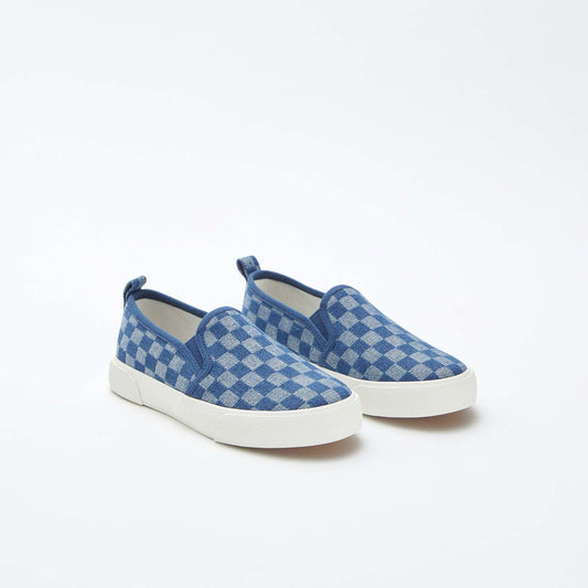 Baskets slip-on à carreaux BLEU