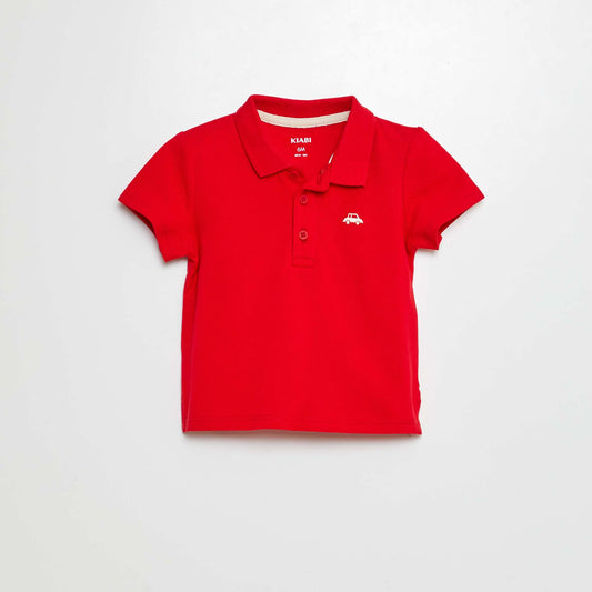 Polo en coton piqué ROUGE