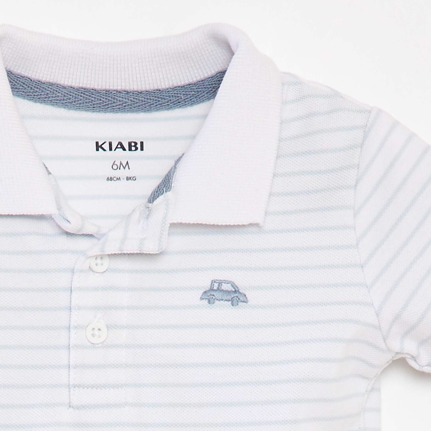 Polo manches courtes en piqué de coton BLANC