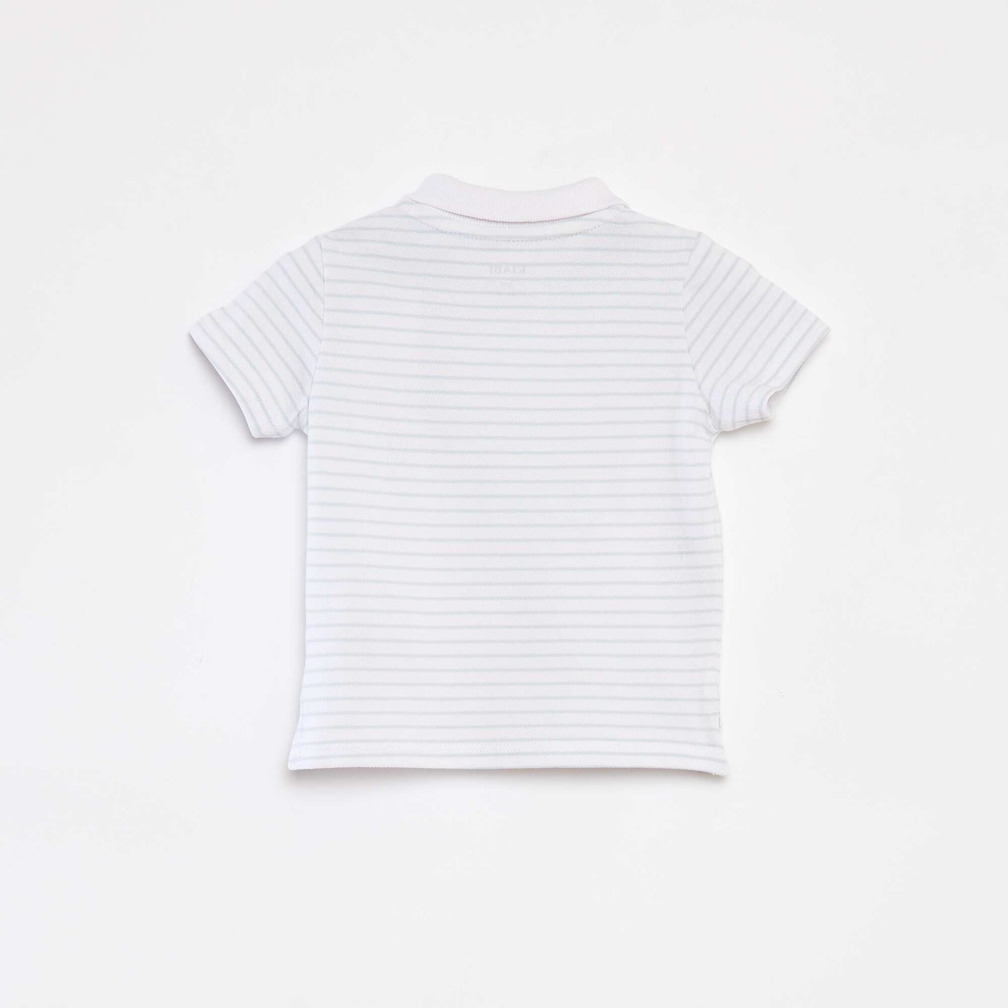 Polo manches courtes en piqué de coton BLANC
