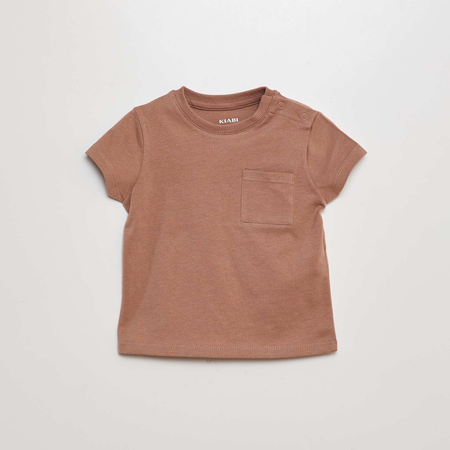 T-shirt à manches courtes uni MARRON