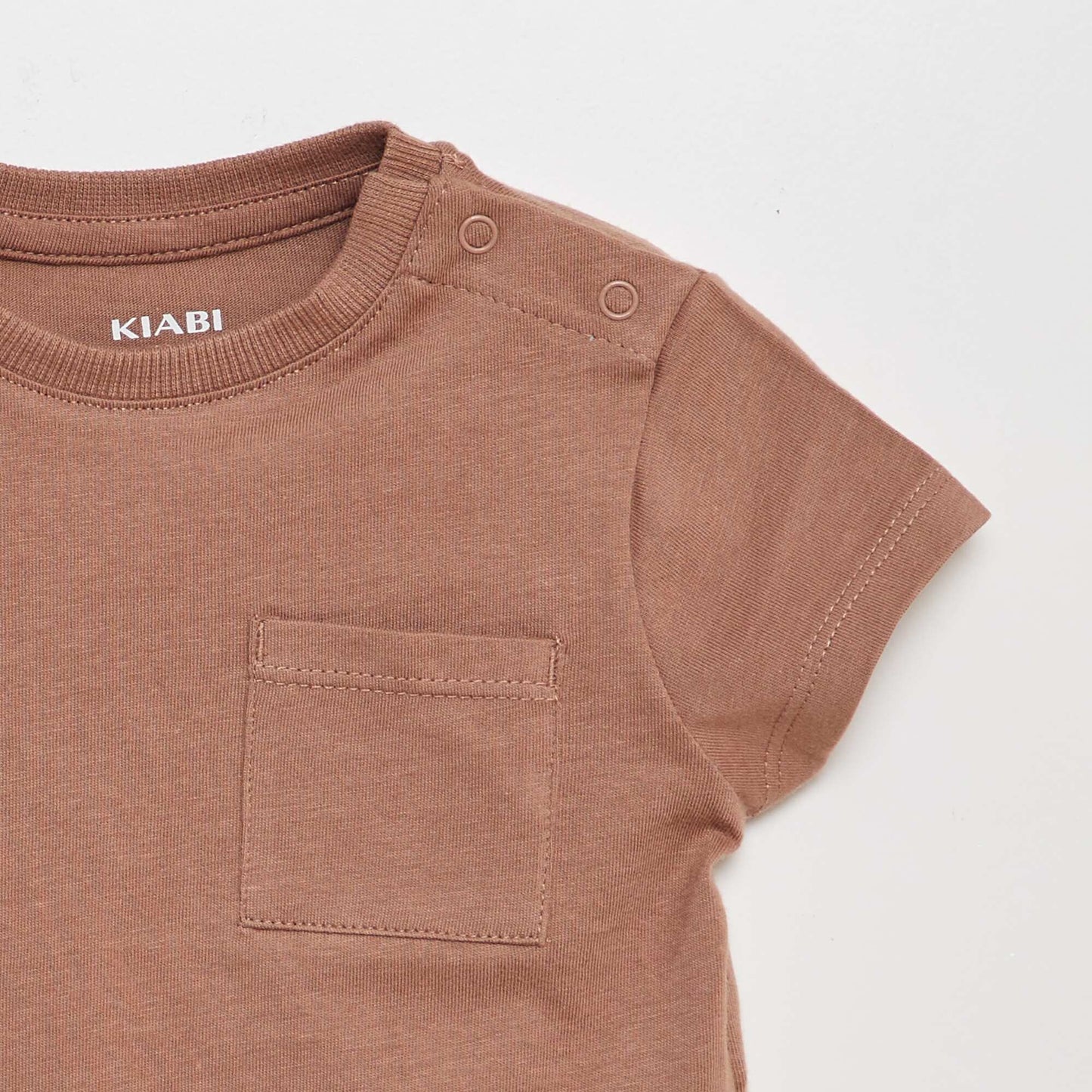 T-shirt à manches courtes uni MARRON