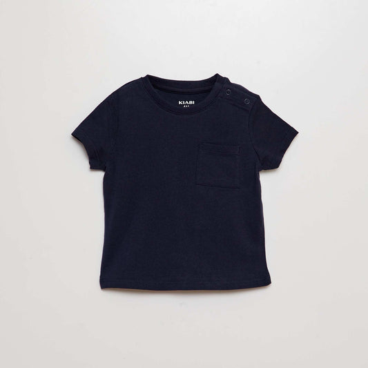 T-shirt à manches courtes uni BLEU