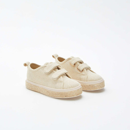 Baskets basses pailletées BEIGE