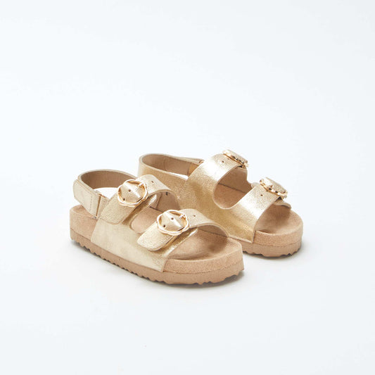 Sandales brillantes avec boucles fleurs BEIGE