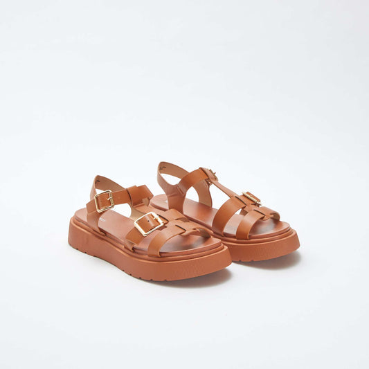 Sandales en simili MARRON