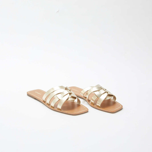 Sandales avec brides croisées JAUNE