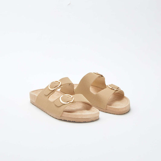 Mules épaisses double bride BEIGE