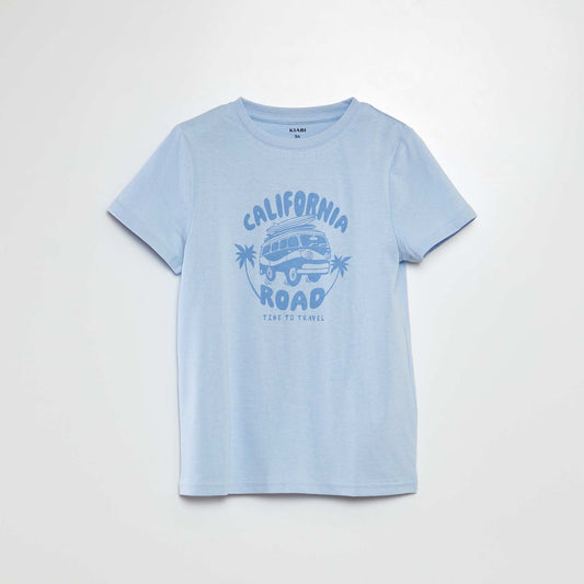 T-shirt manches courtes avec imprimé BLEU