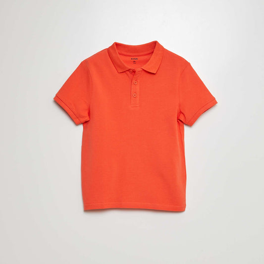 Polo uni en maille piquée CORAIL