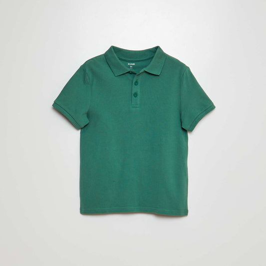 Polo uni en maille piquée VERT