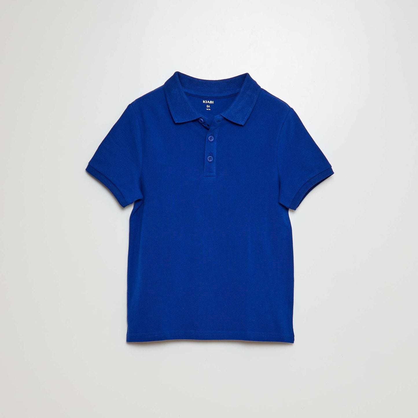 Polo uni en maille piquée BLEU