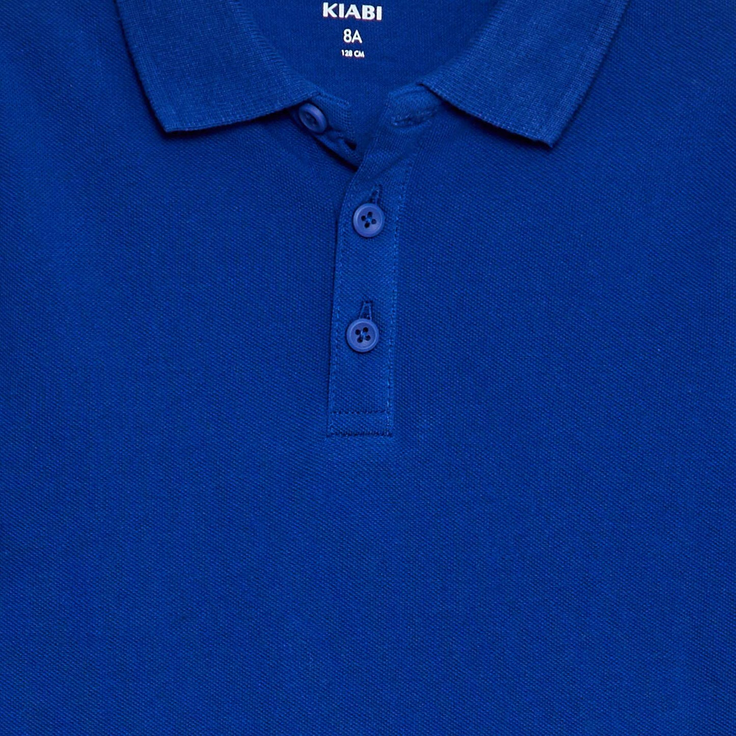 Polo uni en maille piquée BLEU