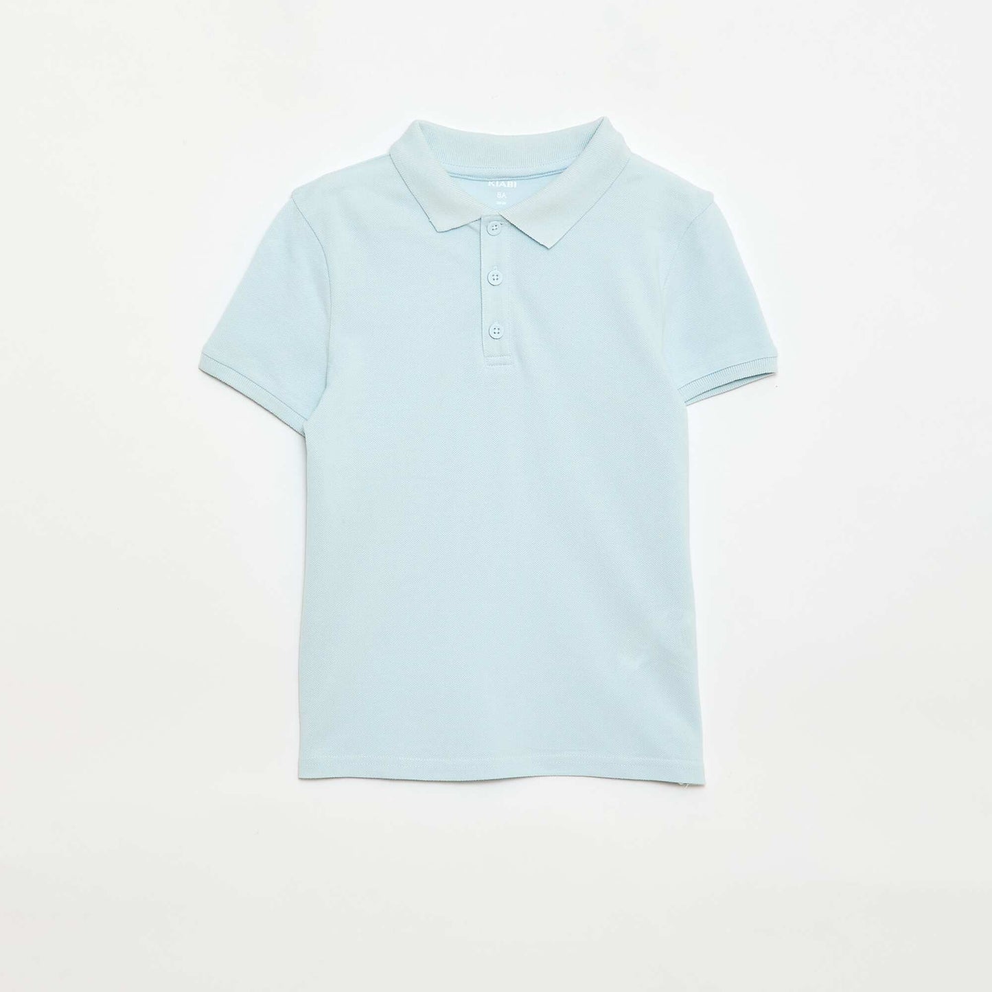 Polo uni en maille piquée BLEU