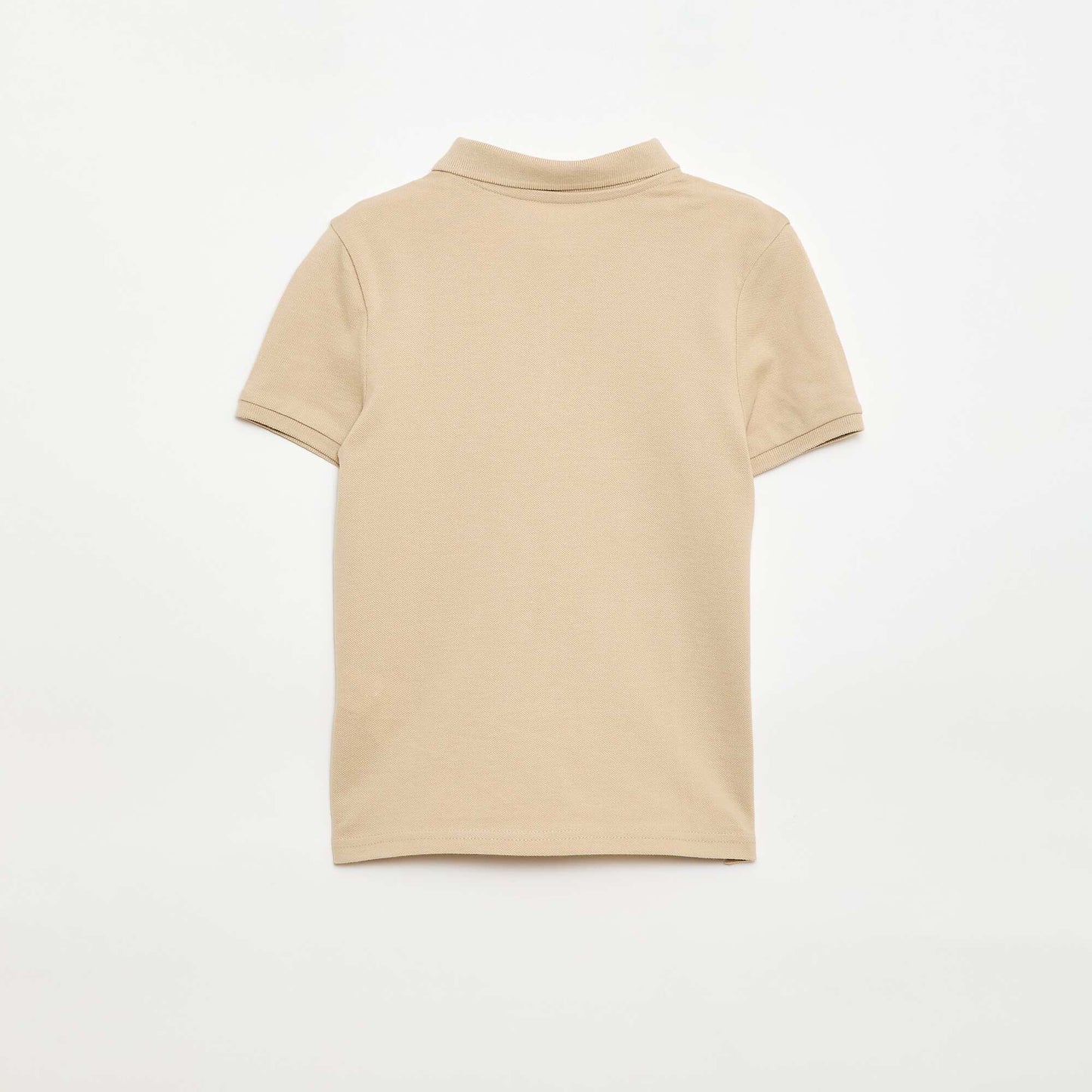 Polo uni en maille piquée BEIGE