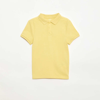 Polo uni en maille piquée JAUNE