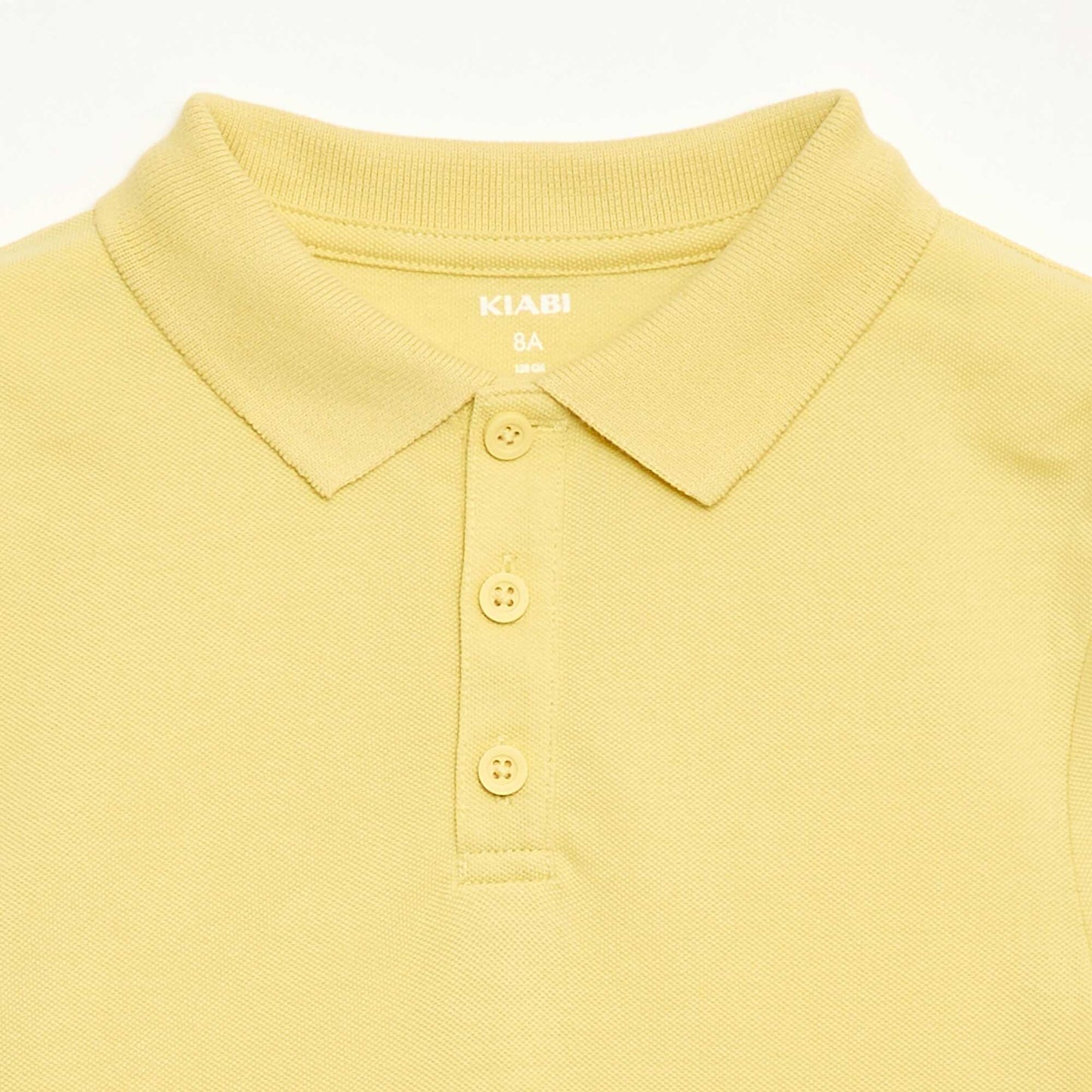 Polo uni en maille piquée JAUNE