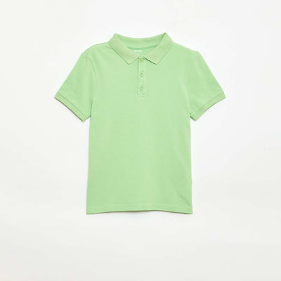 Polo uni en maille piquée VERT