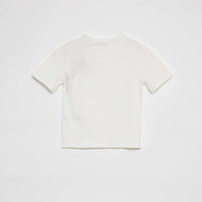 T-shirt uni avec poche BLANC