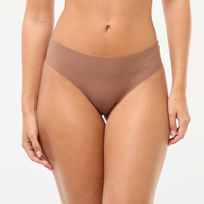 Lot de 2 culottes invisibles en microfibre MARRON