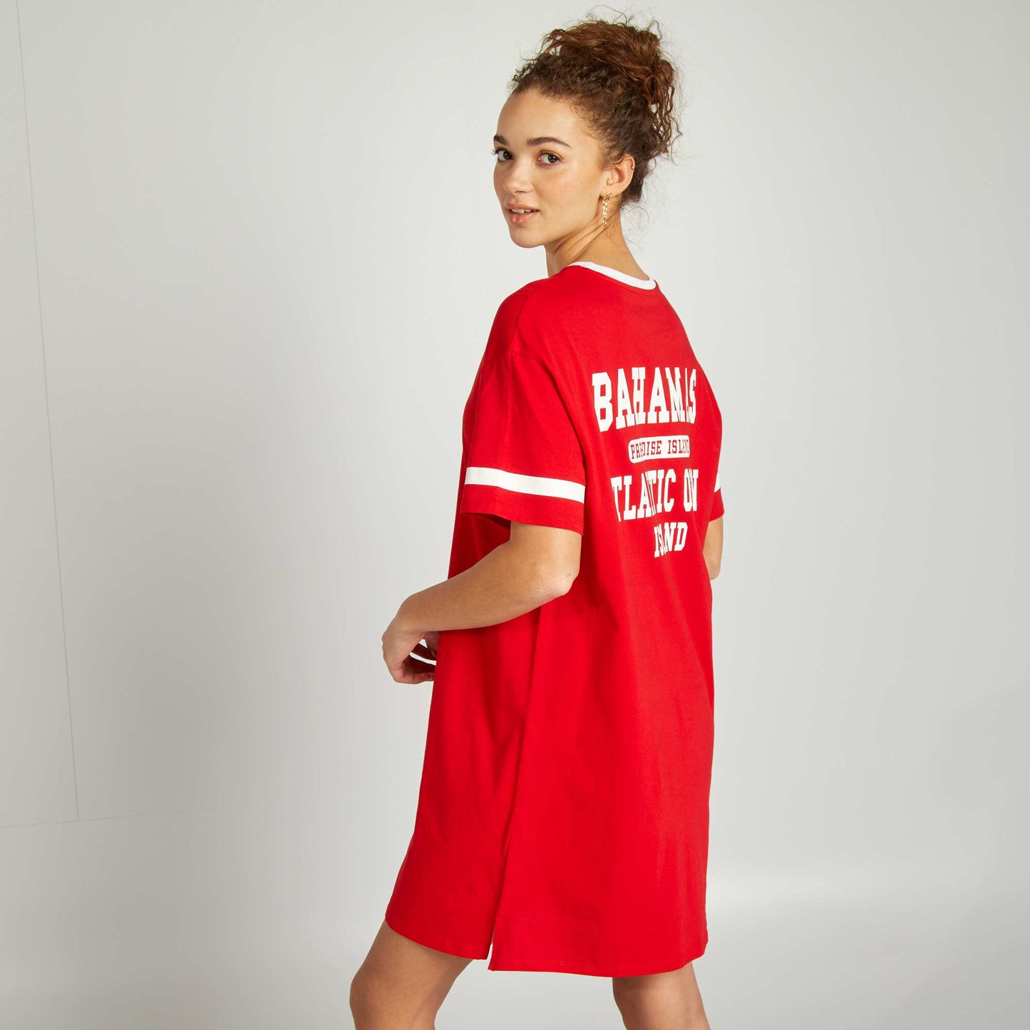 Robe t-shirt imprimée ROUGE