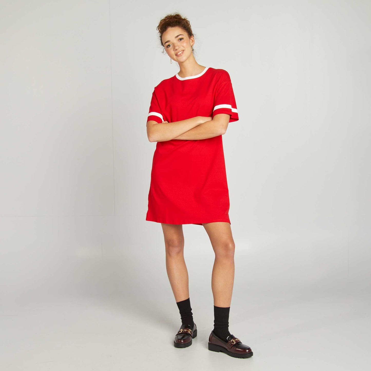 Robe t-shirt imprimée ROUGE