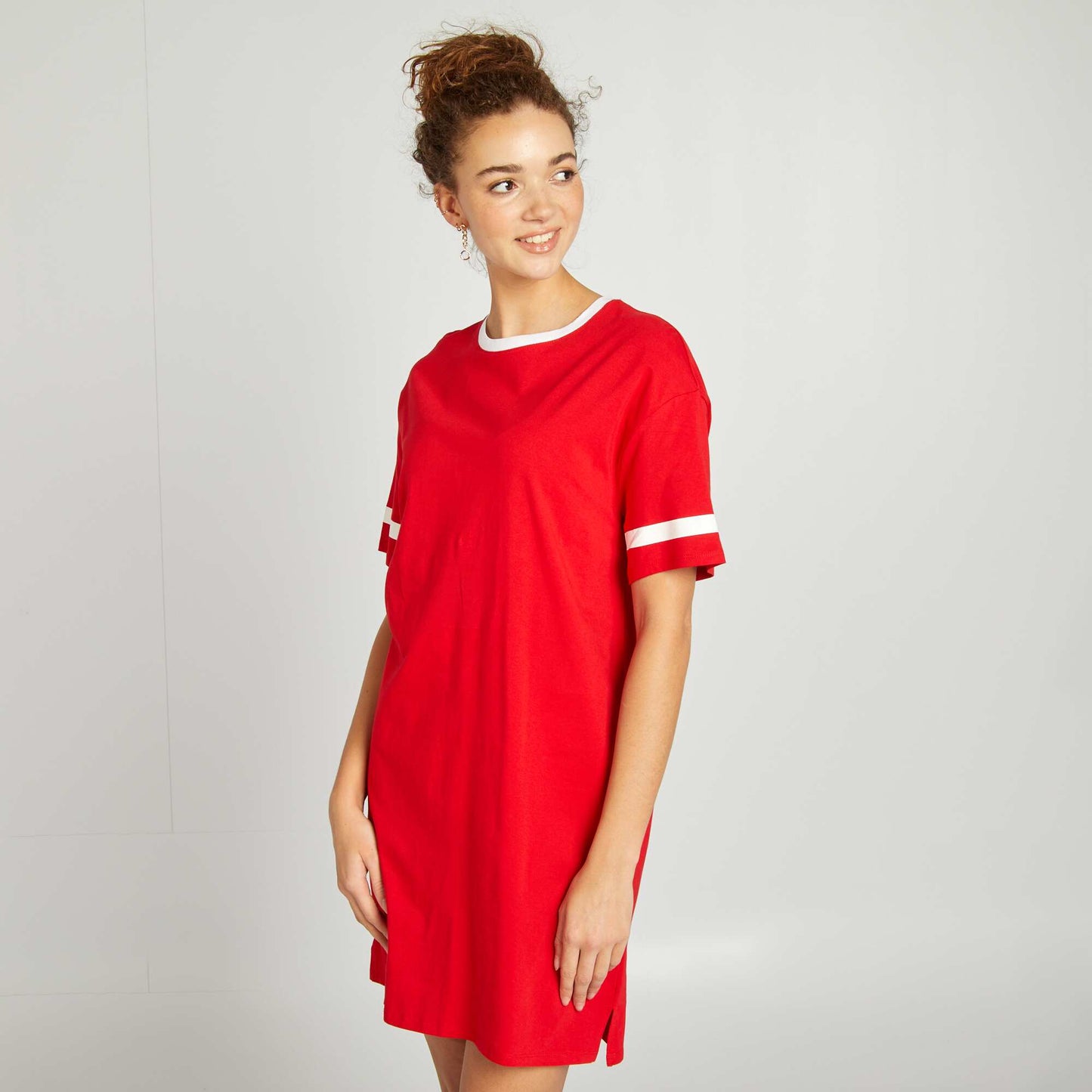 Robe t-shirt imprimée ROUGE